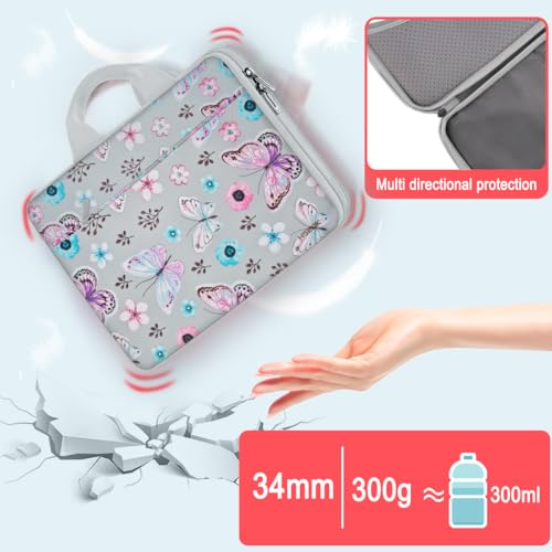 Hseok Laptop Case 13.3-14 inch Sleeve, TSA Computer Handbag Water-Resistant and Shockproof Bag Compatible with MacBook Pro/Neo 14", Mac Air/Pro 13.3" and 13"-14" Notebooks Chromebooks,Butterfly - color: Butterfly