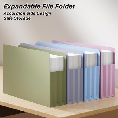 Ansook Leagl Size Expanding File Folders,6 Pack 5.25" Accordion File Pockets Folders,Heavy Duty Expandable File Folders for Cabinet,with Straight-Cut Tab,Holds 8.5" x 14" documents & Manila Folder - size: 3.5" Expansion, style: LEGAL (9.25"×14.75")