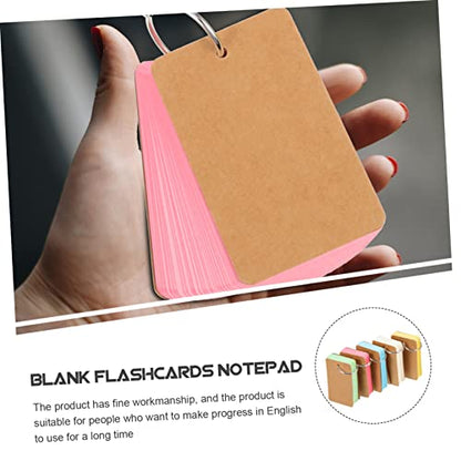 5PCS Blank Flash Cards for DIY Memory and Writing Portable Index Cards Binder Rings Creative Classroom Essentials for Teachers and Students