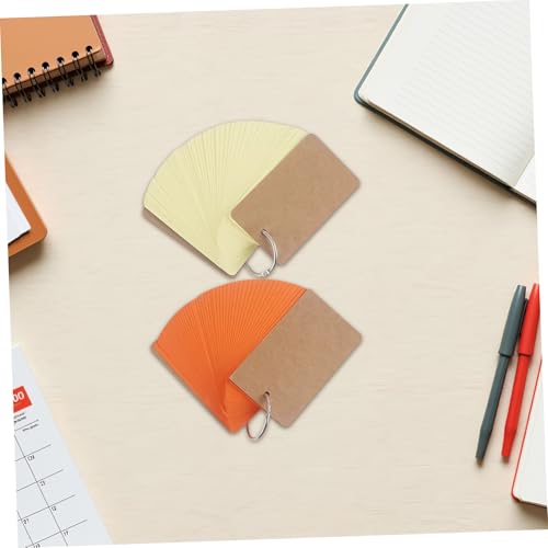 KICHOUSE 5pcs Metal Binder Rings Flash Cards for Studying Blank Index Note Cards