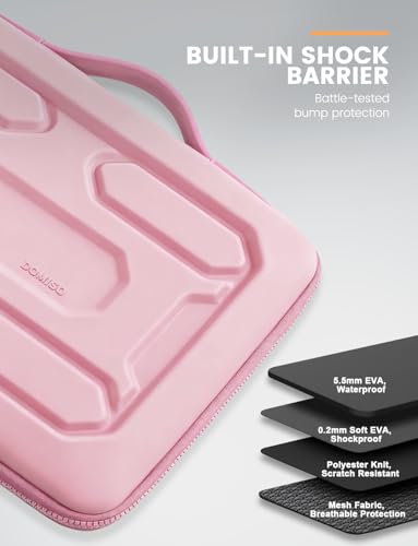 DOMISO 15.6 inch Laptop Sleeve with Handle Shockproof Waterproof EVA Protective Case for 15.6" Yoga 720 IdeaPad 310 320 ThinkPad T570/Legion 5 Gen 6/HP Envy 15/15.6" Notebooks, Pink - color: Pink, size: 15.6 inch