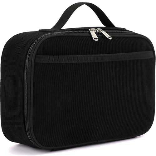 FlowFly Kids Lunch Bag, Durable Insulated School Lunch Box, Thermal Small Lunch Cooler Tote for Teen Boys & Girls,Corduroy Black - color: Corduroy Black
