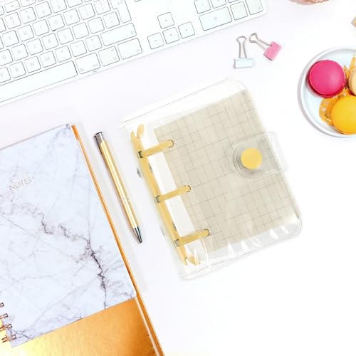 GAROZATION Mini 3-ring Loose-leaf Binder Notebook, Small Decorative Scrapbook Notepad with Smooth Writing Pages, Multi-function Mini Notebook for School, Office, and Personal Notes