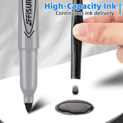 Permanent markers, 40 packs permanent markers bulk, quick drying in one second, smooth, not easy to erase, durable, can be marked on glass, tiles and cloth, office supplies,Gray shell - color: black Fine 40