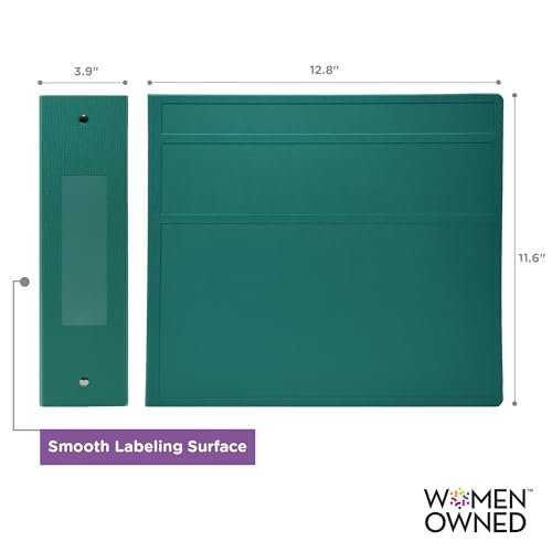 Carstens 4-Inch Heavy Duty 3-Ring Binder - Side Opening, Teal, Durable Plastic, Precision No-Gap Rings, Waterproof Cover, No Pockets, Holds 600 US Letter Sheets, BPA-Free, Made in USA (1847-3R) - color: Teal, size: Individual