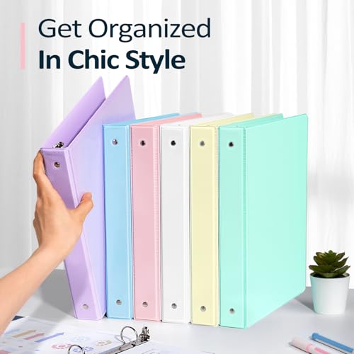 BinderX Extra Durable 3 Ring Binder, Round Ring 2 Inch Binders, Fits 450 Sheets of 8.5x11 Paper, Customizable View Cover with Inside Pockets, Cute 2" Binder, School Supplies for Girls, Green - color: Light Green, size: 2 inch