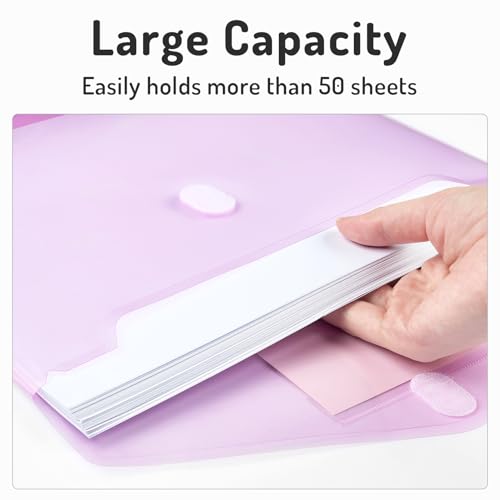 Forvencer Binder Pocket, 36 Pack Super Heavyweight Plastic Folders with Tight Closure, Binder Folders Side Loading, 3 Ring Binder Pocket, Binder Dividers with Pockets, Letter Size, Pastels Series - color: Fresh, size: 36 Pack