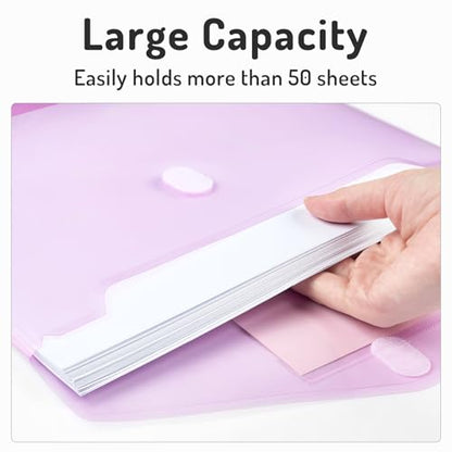 Forvencer Binder Pocket, 24 Pack Super Heavyweight Plastic Folders with Tight Closure, Binder Folders Side Loading, 3 Ring Binder Pocket, Binder Dividers with Pockets, Letter Size, Pastels Series - color: Fresh, size: 24 Pack