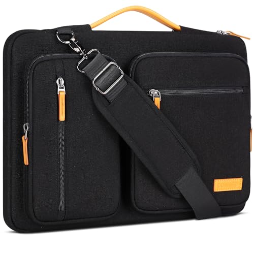 DOMISO 15.6 inch Laptop Case Sleeve Protective Cover Compatible with MacBook Pro 16 M4 M3 M2/Pro Max,15.6-16 inch HP ASUS Dell Lenovo Chromebook,Waterproof Computer Bag with Shoulder Strap,Black - color: Black, size: 15.6 inch