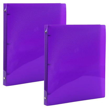 JAM PAPER Plastic 0.5 inch Binders - Purple 3 Ring Binders - 2/Pack - color: Purple, size: 0.5 inch (Pack of 2)
