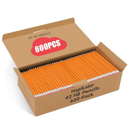 600 Pack Sharpened #2 HB Pencils with Erasers, Bulk Pack Graphite Pencils for School Classroom Teacher Supplies, Writing, Drawing and Sketching, Gifts for Kids Party Favors - size: 600 Count (Pack of 1)