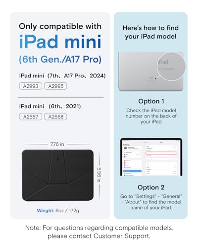 MOFT Dynamic Folio Case for iPad mini 7th A17 Pro 2024 & iPad mini 6th A15 2021, 8.3 Inch Slim Magnetic Stand Case with 20+ Viewing Angles, Auto Wake/Sleep, Ultra Thin, Navy Blue x Oz Green - color: Navy Blue x Oz Green, size: iPad mini (7th A17Pro 2024 /