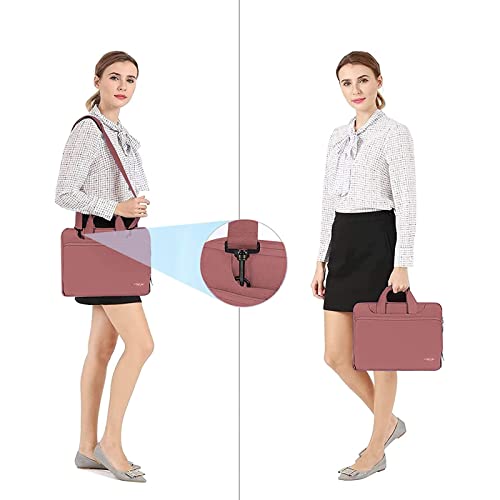 MOSISO 360 Protective Laptop Bag 15.6 inch, 15-16 inch Computer Bag Compatible with MacBook Air 15 inch/Pro 16 inch, HP,Dell,Lenovo,Asus,Notebook, Laptop Carrying Case with Strap&Handle, Dusty Rose - color: Dusty Rose, size: 16 inch