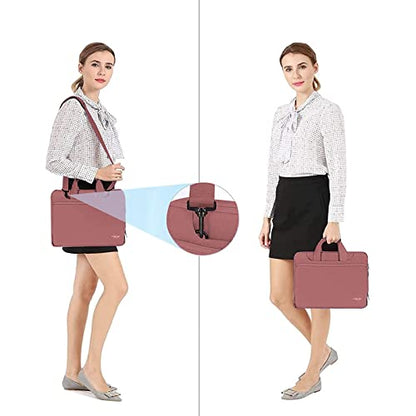 MOSISO 360 Protective Laptop Bag 15.6 inch, 15-16 inch Computer Bag Compatible with MacBook Air 15 inch/Pro 16 inch, HP,Dell,Lenovo,Asus,Notebook, Laptop Carrying Case with Strap&Handle, Dusty Rose - color: Dusty Rose, size: 16 inch