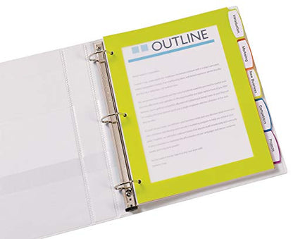 Avery Ultralast Big Tab Plastic Dividers for 3 Ring Binders, 5-Tab Set, Multicolor with White Labels, 1 Set (24900) - size: 5 Tab, style: 1 Set