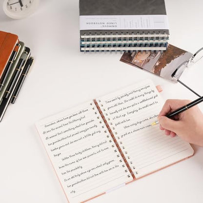 Spiral Notebooks Journal for Women Men 12 Pack Bulk Leather Hardcover with Pen Holder A5 160 Pages 100 GSM Thick Paper for Work School Lined Pink - color: Pink