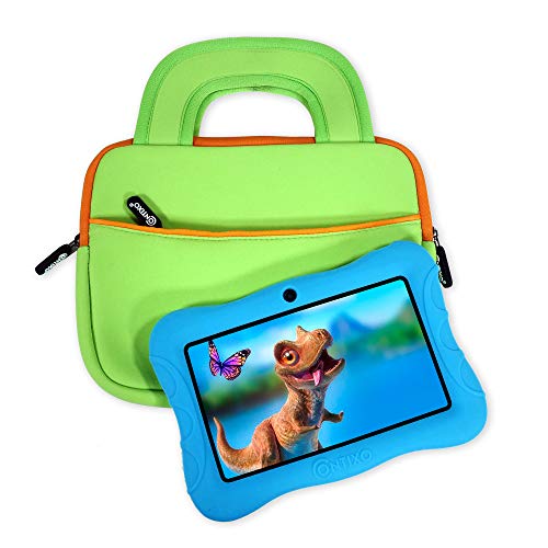 Contixo 10" Tablet Sleeve Bag - Compatible with Contixo K102 & K103 10-Inch Kids Tablets, Shockproof & Water-Resistant Protective Carrying Case with Accessory Pocket (Green) - color: Green