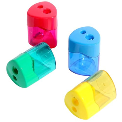 4PCS Handheld Pencil Sharpener for Kids, Double Hole Small Pencil Sharpener, Color Sharpener for Office School Home, Back to School Supplies - color: B