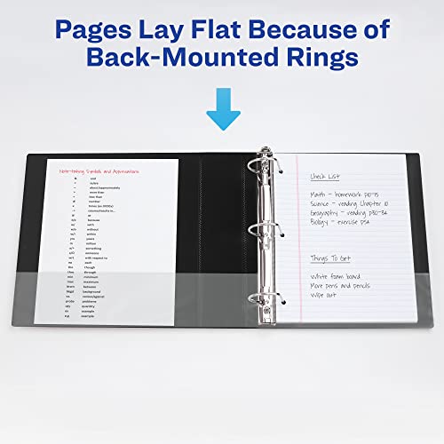 Avery Heavy-Duty View 3 Ring Binder, 2" One Touch Slant Rings, 530-Sheet Capacity, 2.8 Inch Wide Spine, Great for Home, School Supplies, Office, or Organization Needs, 1 Black Binder (05500) - size: 2"