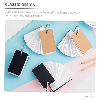 Artibetter 8Pcs Blank Flashcards Binder Rings Simple Style Memo Cards for Students Portable Note Cards for English Vocabulary Learning