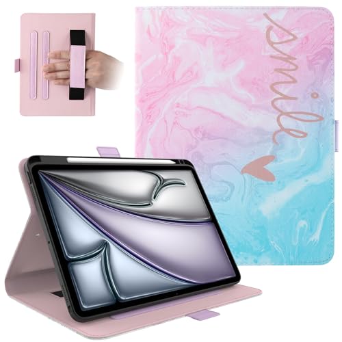 Dteck for iPad Air 13-inch Case 2024,iPad Case 12.9 inch Pro 6th/5th/4th/3rd Gen 2022/2021/2020/2018,Premium PU Leather Folio Stand Cover with Pencil Holder Auto Wake/Sleep Protective Cases,Marble - color: 01 Marble