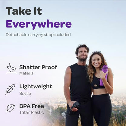 Hydracy Water Bottle with Time Marker - Large 32 oz BPA Free Tritan Plastic Bottle with No Sweat Sleeve, Leakproof, Ideal for Gym, Sports & Outdoors | Leak Proof Gym Bottle with times to drink and no sweat Sleeve - Ideal for Fitness Sports & Outdoors - co