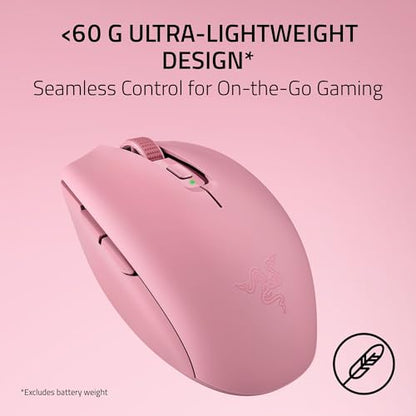Razer Orochi V2 Wireless Gaming Mouse — Ultra Lightweight & Portable, Bluetooth & 2.4GHz Wireless Connectivity, 18K DPI, Up to 1100 Hr Battery Life, Compatible with PC & Mac — Quartz Pink - color: Quartz