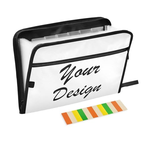 Custom Design Expanding Folder with Color Label 13 Pocket, Customized Accordion Folder Document Organizer Zip File Custom Organ Folders - color: Custom Design