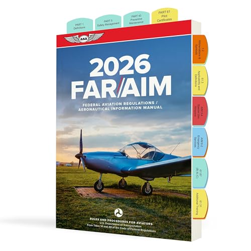 2026 Pre-Tabbed FAR AIM Book – Private, Instrument, Commercial, and CFI Bundle,FAA Regulations Book with Pre-Applied Study Tabs - style: Pre-tabbed FAR AIM