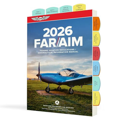2026 Pre-Tabbed FAR AIM Book – Private, Instrument, Commercial, and CFI Bundle,FAA Regulations Book with Pre-Applied Study Tabs - style: Pre-tabbed FAR AIM