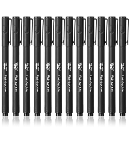 Mr. Pen- Black Felt Tip Pens, Fine Point, 12 Pack, Fast Drying, No Smear | Bible Journaling Pens No Bleed-Through for Planners, Sketching, Writing - color: Black, size: Pack of 12