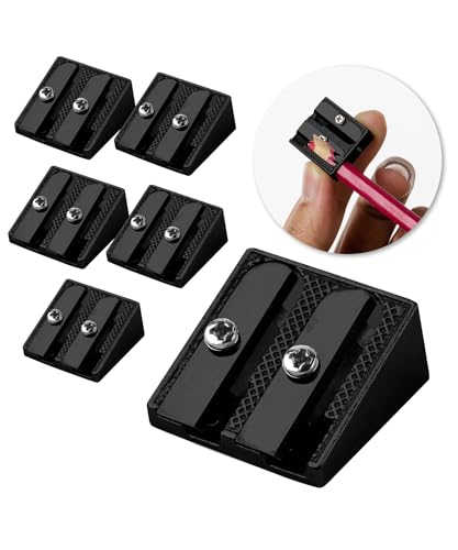 Mr. Pen- Handheld Metal Pencil Sharpener, 6 Pack | 2-Hole Dual Size (Standard & Jumbo), Black Metal Manual Pencil Sharpeners for Graphite & Colored Pencils, School, Office - color: Black, size: 6 Pack