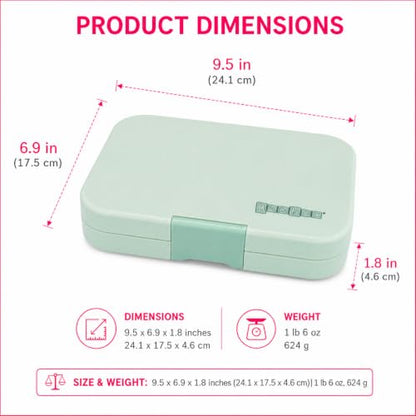 Yumbox Tapas Leakproof Bento Box, 5 Compartments, Pistachio Green | Large Capacity Design | Removable Compartment Tray | Easy-Open Single Latch | Ideal for Teens & Adults | Dishwasher-Safe Tray - color: Pistachio Green Jungle