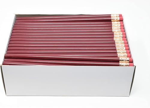 Pencil Guy Blank Round Pencils, Burgundy, 144 to a box | Not Sharpened - color: Burgundy, size: 1 Count (Pack of 144), style: Not Sharpened