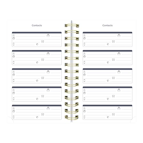 Blueline® Essential Academic Daily/Monthly Planner, August 2026 to July 2027, Gold Twin-Wire Binding, Poly Cover, 8" x 5", Nautical Design, Shells (CA214PH.03) - color: Shells