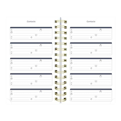 Blueline® Essential Academic Daily/Monthly Planner, August 2026 to July 2027, Gold Twin-Wire Binding, Poly Cover, 8" x 5", Nautical Design, Shells (CA214PH.03) - color: Shells