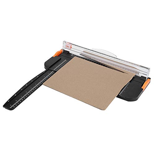 Portable Sliding Paper Trimmer, Paper Tool for Craft, and School Supplies, 310mm Cutting Size with Folding Ruler, ABS Plastic Photo Label