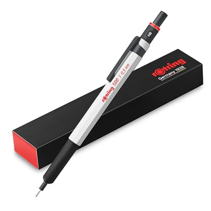 rOtring 500 Mechanical Pencil, White Hexagonal Plastic Barrel and Non-Slip Textured Metal Grip, 0.5mm, HB Lead, 1 Count - Precision, Comfort, Sleek, Writing - color: White