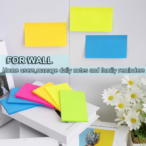 (15 Pads) Sticky Notes 3x5 in,Bright Notepads,Stickies,Memo Note Pads | Super Sticking Power,Colorful,Strong Adhesive,Post on Windows Doors,Office School,Recyclable,Easy to Write on,Hold Well - color: Multi Color