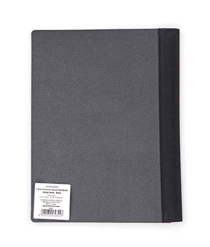 Mintra Office Durable PREMIUM Spiral Notebook, ((Black, 2 Subject (6in x 9.5in)), Wire, Fabric Covered Coils, No Snags, Removable Adjustable Pocket Dividers, Ruler, Organization, Customizable - color: Black, size: 2 Subject (6in x 9.5in)