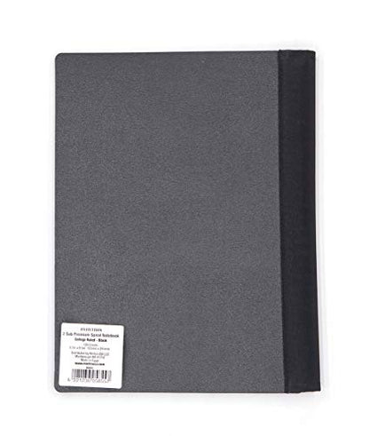 Mintra Office Durable PREMIUM Spiral Notebook, ((Black, 2 Subject (6in x 9.5in)), Wire, Fabric Covered Coils, No Snags, Removable Adjustable Pocket Dividers, Ruler, Organization, Customizable - color: Black, size: 2 Subject (6in x 9.5in)