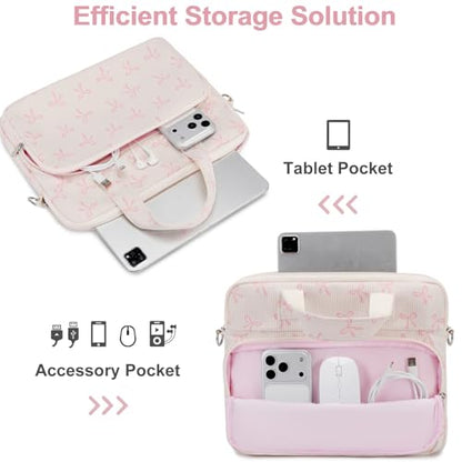 Octsky Tablet Bag Kids Tablet Carrying Bag with Shoulder Strap, Soft Lining, Bowknot Beige - color: Corduroy Bowknot Beige