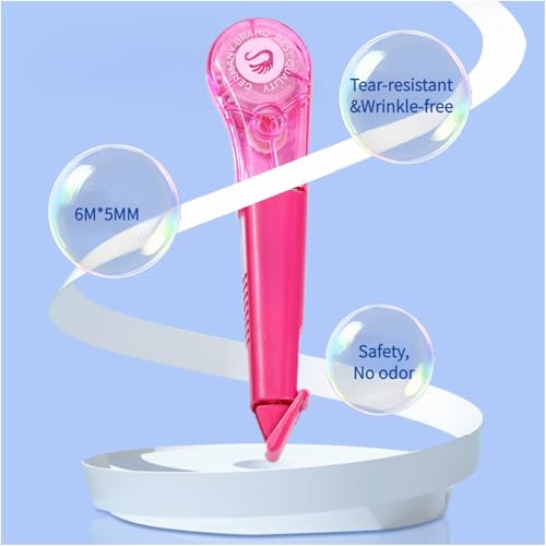19.69ft Correction Tape Pen, 5-Count Pack, Dry Instantly, Stretch Resistant, not Easy to Break, as Smooth as Writing, Perfect for School, Office Supplies, Black White Red Yellow Blue - size: 1 Count (Pack of 5)