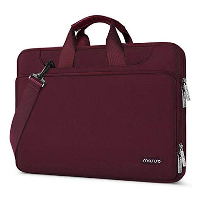 MOSISO 360 Protective Laptop Bag 15.6 inch, 15-16 inch Computer Bag Compatible with MacBook Air 15 inch/Pro 16 inch, HP,Dell,Lenovo,Asus,Notebook, Laptop Carrying Case with Strap&Handle, Wine Red - color: Wine Red, size: 16 inch