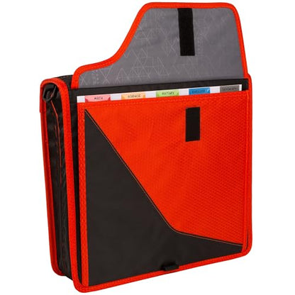 Five Star Zipper Binder, 3 Inch 3-Ring Binder with D Rings, Removable Padded Case, 5-Tab Expanding File and Multi-Use Strap, 850 Sheet Capacity, Red/Black (29296CE8) - color: Red/Black, size: 3 Inch
