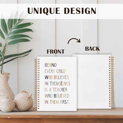 Trendy Teachers Spiral Notebooks, End of Year Teacher Gifts Journal for Writing, Teacher Appreciation Gifts Notebook for Note Taking, Teachers Office Supplies, 5.5x8.3 Inch - color: Trendy Teachers Spiral