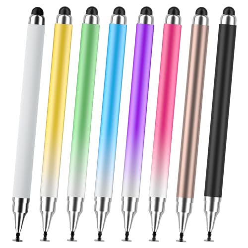 Stylus Pen for Touchscreen, Stylists Pens Compatible with iPhone iPad & All Touch Screens Devices: Tablets, Android, Laptop -[8 Pack]Black, Blue, Green, Pink, Purple, Rose Gold, White, Yellow - size: 8 Pack