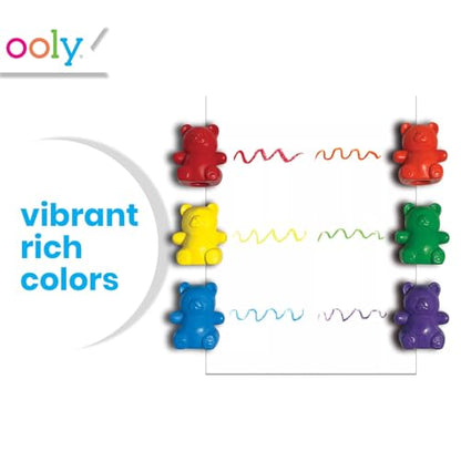 OOLY Cuddly Cubs Bear Finger Crayons for Toddlers - Set of 6 Bear Shaped Crayons, 6 Colors, Easy Grip, Non-Toxic, Ages 3+ - style: Cuddly Cubs