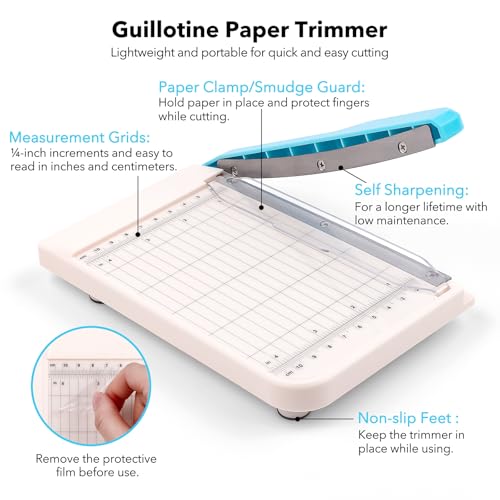 Guillotine Paper Trimmer, Mini Guillotine Paper Cutter, 6 inch Cut Length Accurate Trimming Guillotine Cutter for Coupons Paper Crafts Photos Cards Scrapbooking Office Home Supplies - color: S: 4.25" X 6"