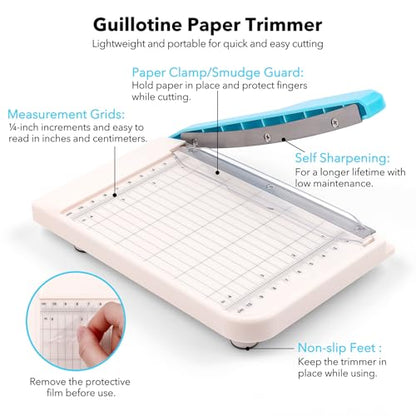 Guillotine Paper Trimmer, Mini Guillotine Paper Cutter, 6 inch Cut Length Accurate Trimming Guillotine Cutter for Coupons Paper Crafts Photos Cards Scrapbooking Office Home Supplies - color: S: 4.25" X 6"